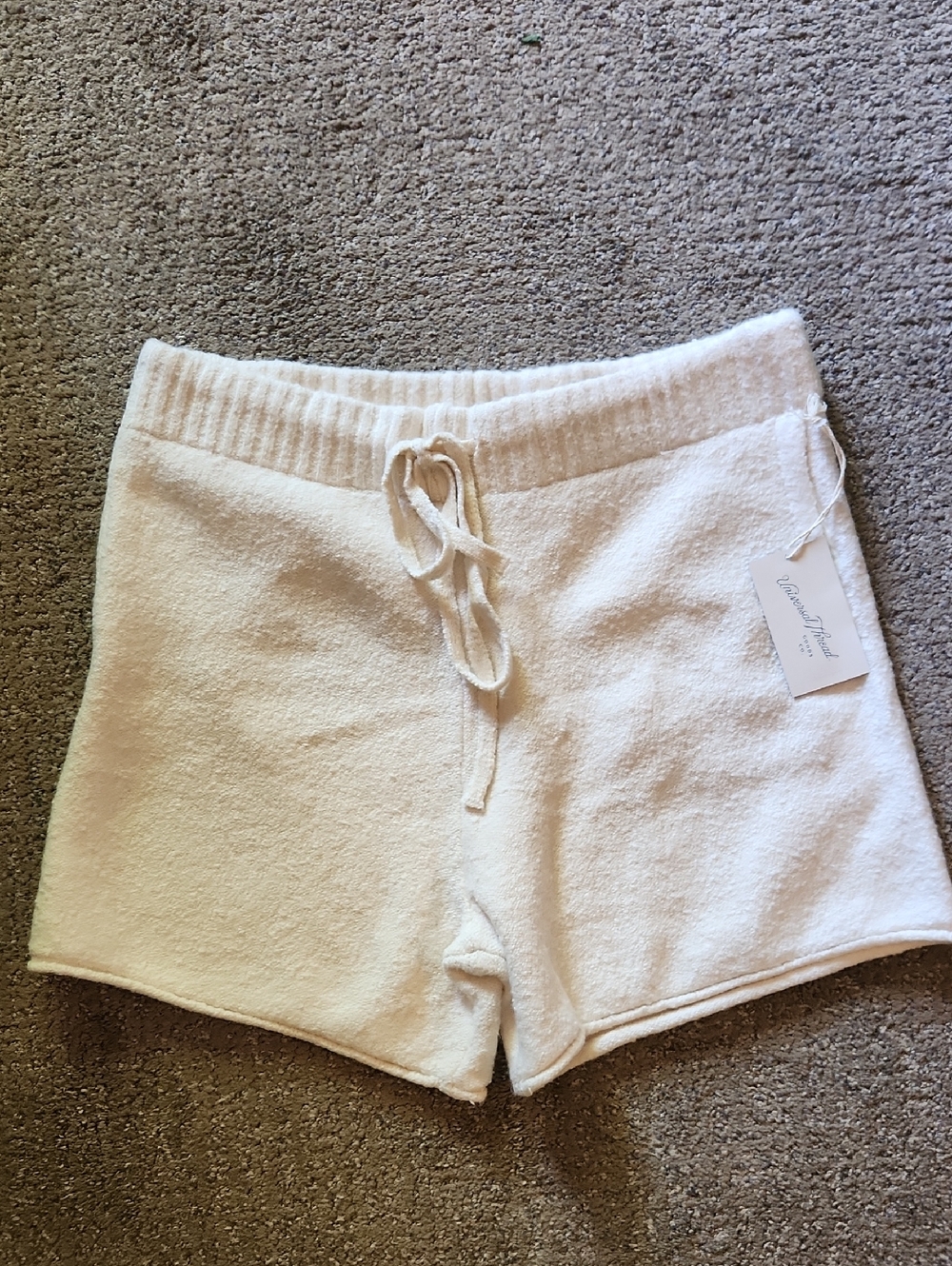 Universal Thread Cream Terry Drawstring Athletic Shorts